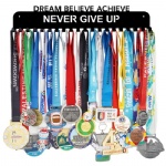 Lapetale Fashion Race Sports Medal Holder Display Hanger Rack Frame - Black Finish Design Sturdy Mount Over 60 Medals with 20 Hooks Easy to Install Easy to Use