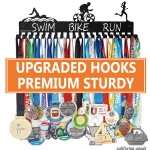 Medal Hanger Holder Display Rack Award Ribbon Organizer for Race,Running,Soccer,Gymnastic,Wrestling,Sports with 20PCS Hanging Hooks Upgraded Extension Hooks 1.38 inches Easy Install Easy to Use